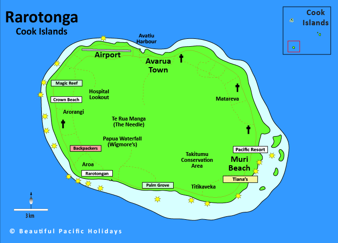 Map of the Rarotonga Island